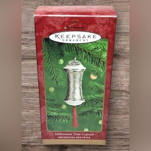 Hallmark Keepsake Silver Ornament with Red Accent